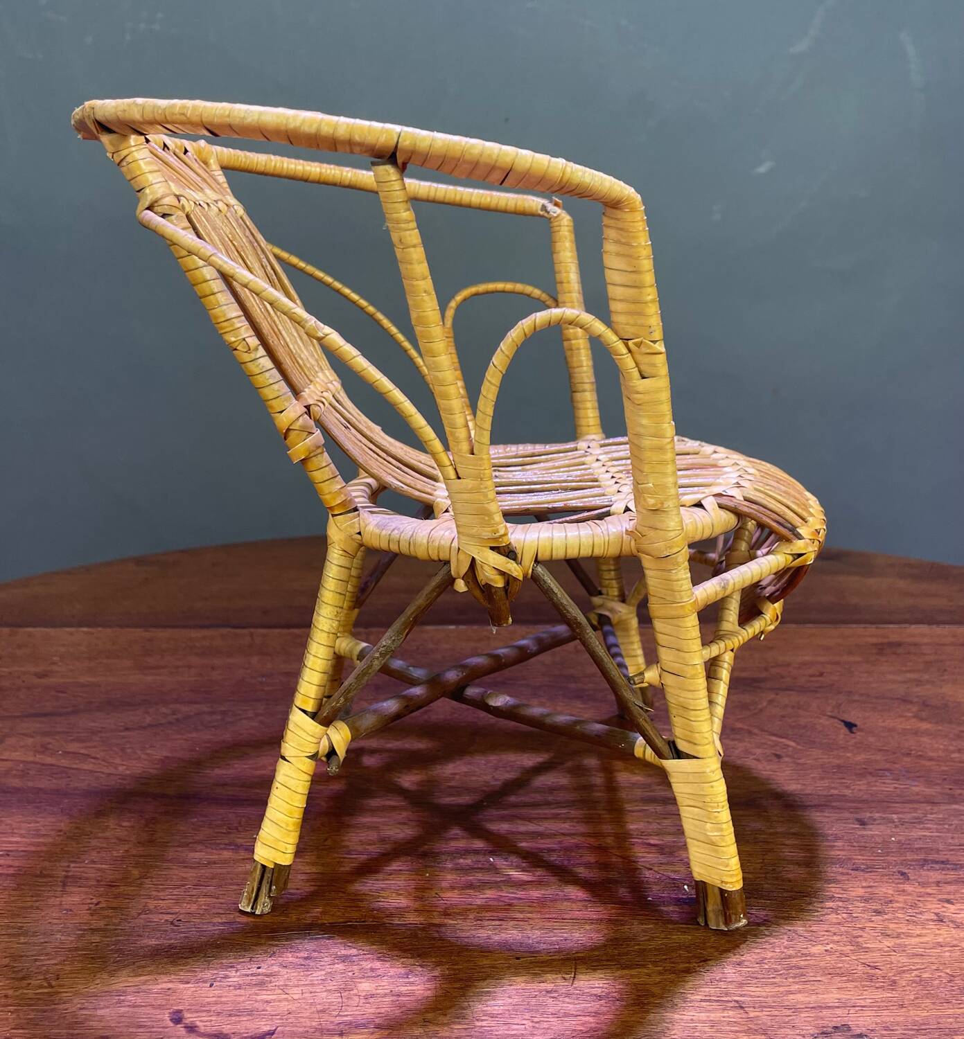 Rattan doll chair