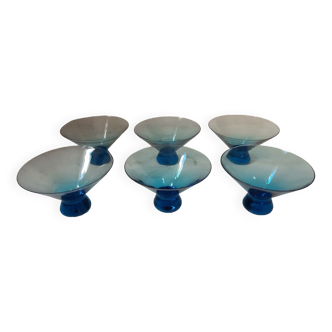 Set of 6 blue cups
