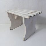 Old small white bench vintage step