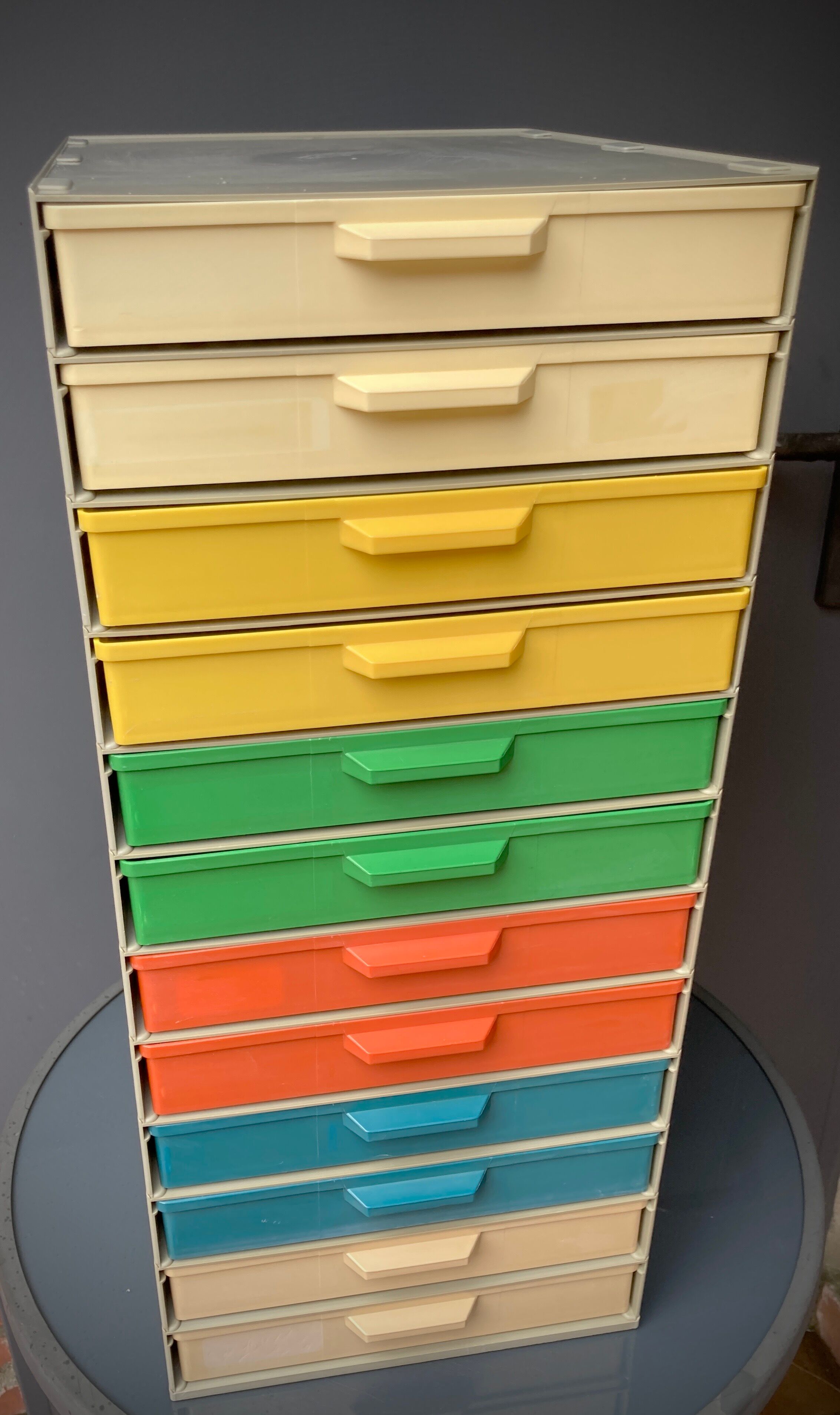 12-drawer vintage office locker
