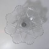 footed plate compote dish in molded glass