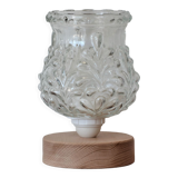 Table lamp glass globe floral motifs