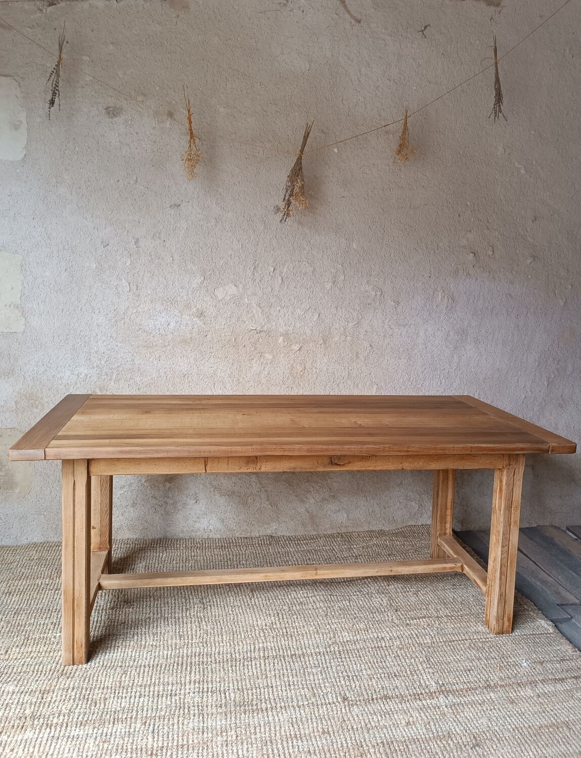 Solid wood farmhouse table