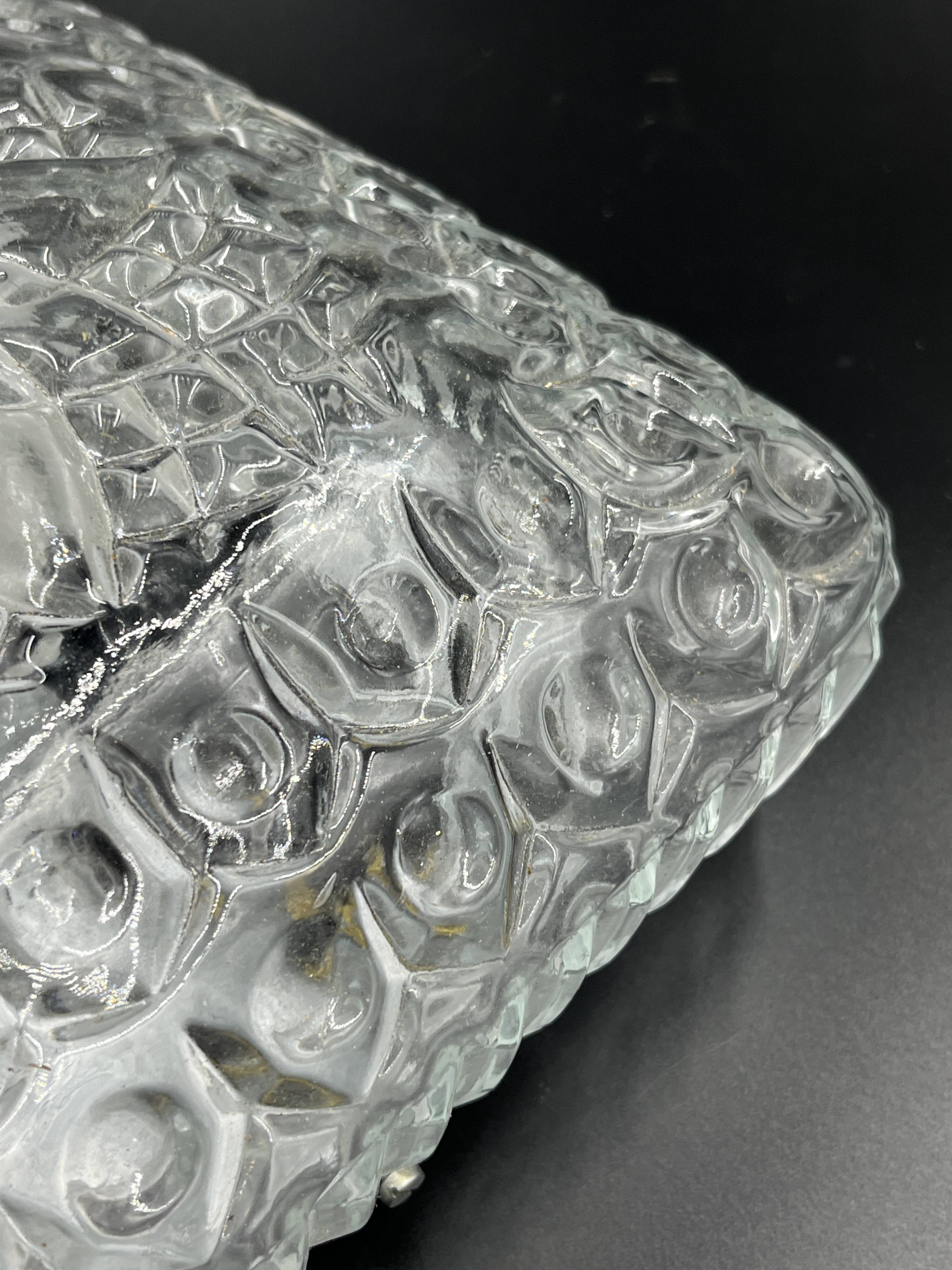 Square textured glass ceiling light Staff Leuchten vintage