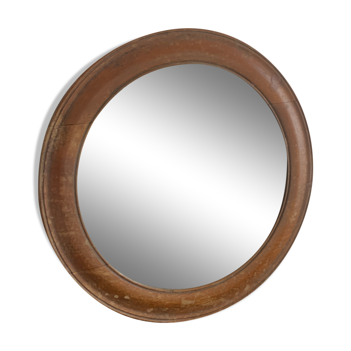 Vintage round mirror stitched ice 29 X 29cm