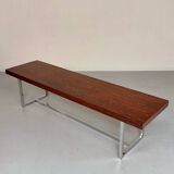 Antique and XXL Italian design coffee table from the 70s, rosewood veneer