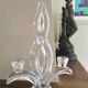 Glass torch candle holder 1950