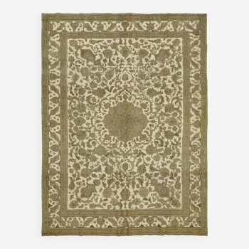 1980s 300 cm x 395 cm beige wool carpet