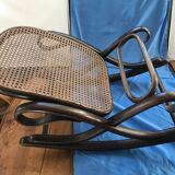Thonet footrest in curved beech, with original label