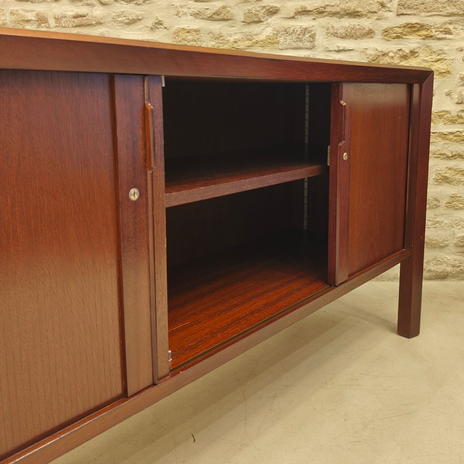 Vintage Scandinavian design sideboard with tambour doors
