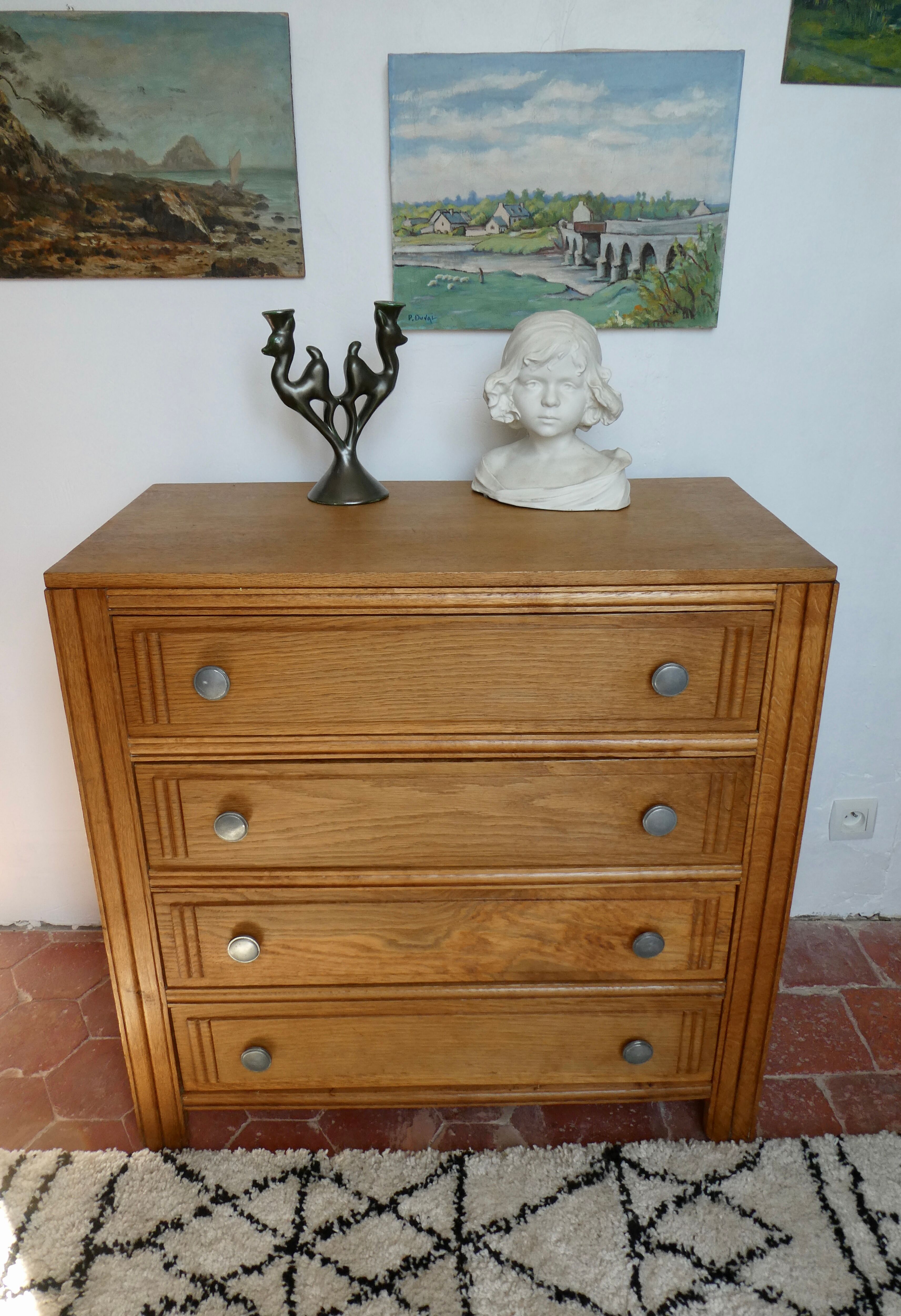 Art Deco dresser, 4 drawers, 30-40s