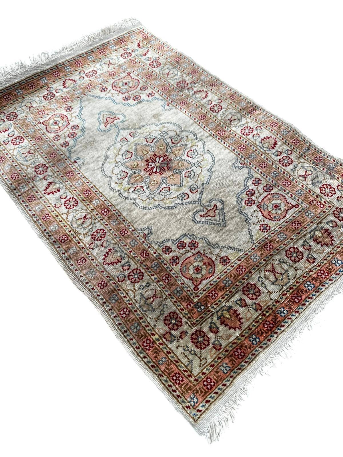 Turkish silk rug 70cm x 40cm
