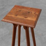 Art Deco tall oak wooden console or pedestal, France 1920s