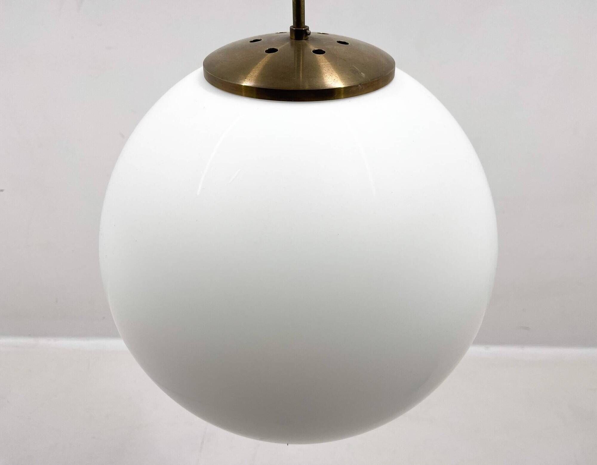 Large milk glass pendant light by kamenicky senov
