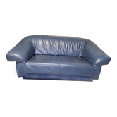 Blue leather sofa