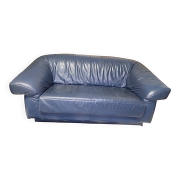 Blue leather sofa