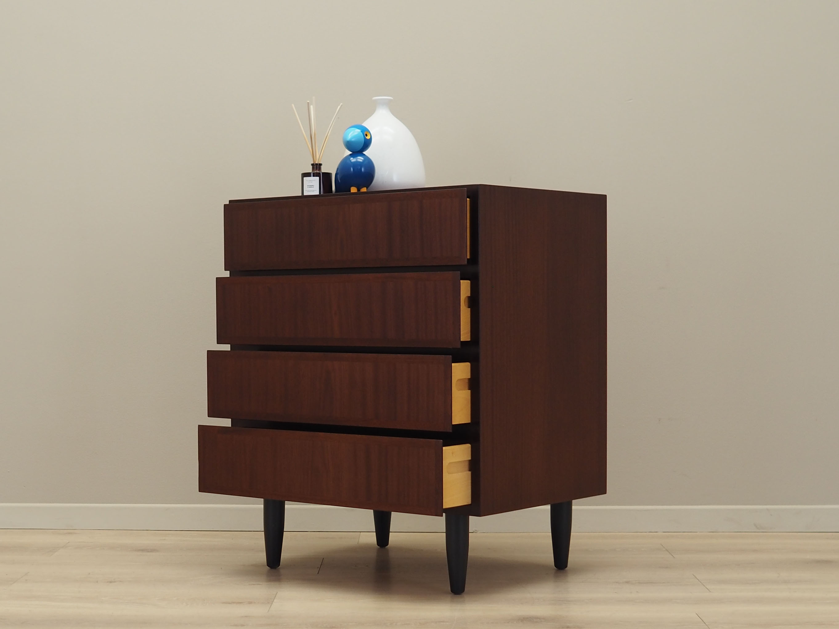 Mahogany chest of drawers, Danish design, 1970s, manufacture: Omann Jun
