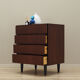 Mahogany chest of drawers, Danish design, 1970s, manufacture: Omann Jun