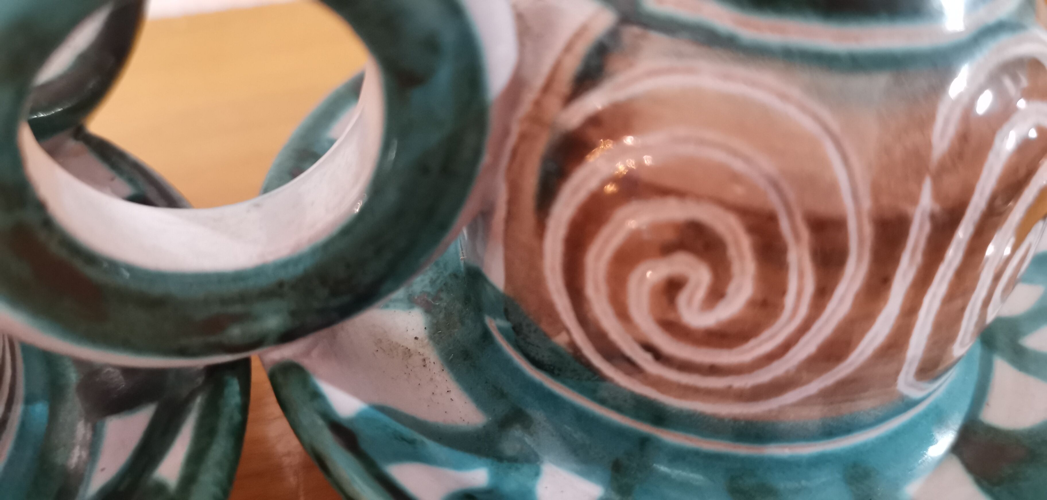 2 Handheld candlesticks design ceramic Robert Picault