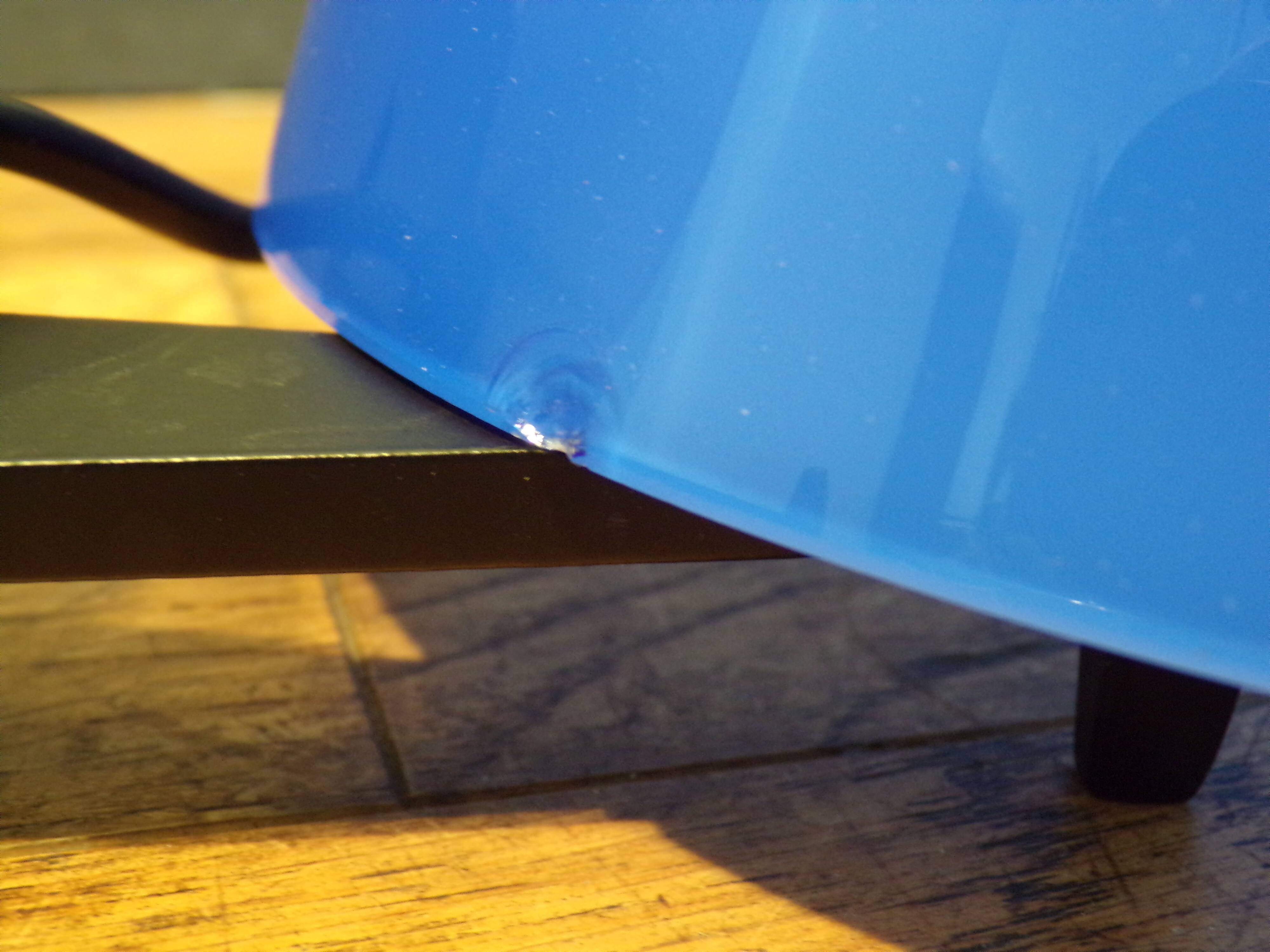 Blue glass tripod lamp 1980