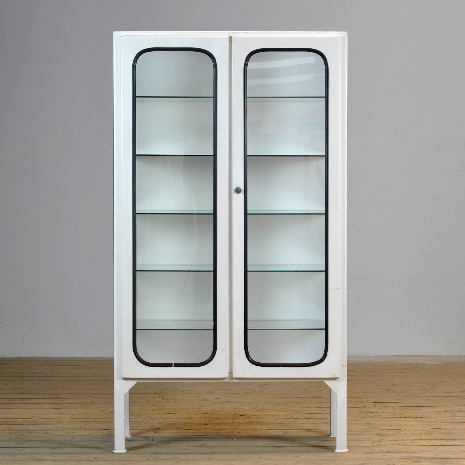 Vintage iron and glass medicine cabinet, 1970s