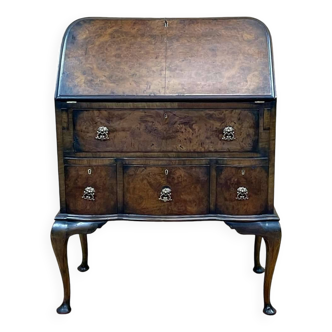 1930s English walnut back desk