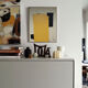 Abstract painting yellow acrylic "Soft harmony" 60x50cm