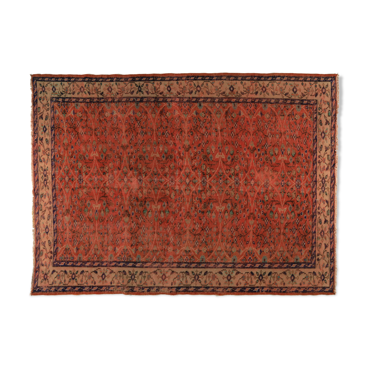 Anatolian handmade vintage rug 285 cm x 198 cm