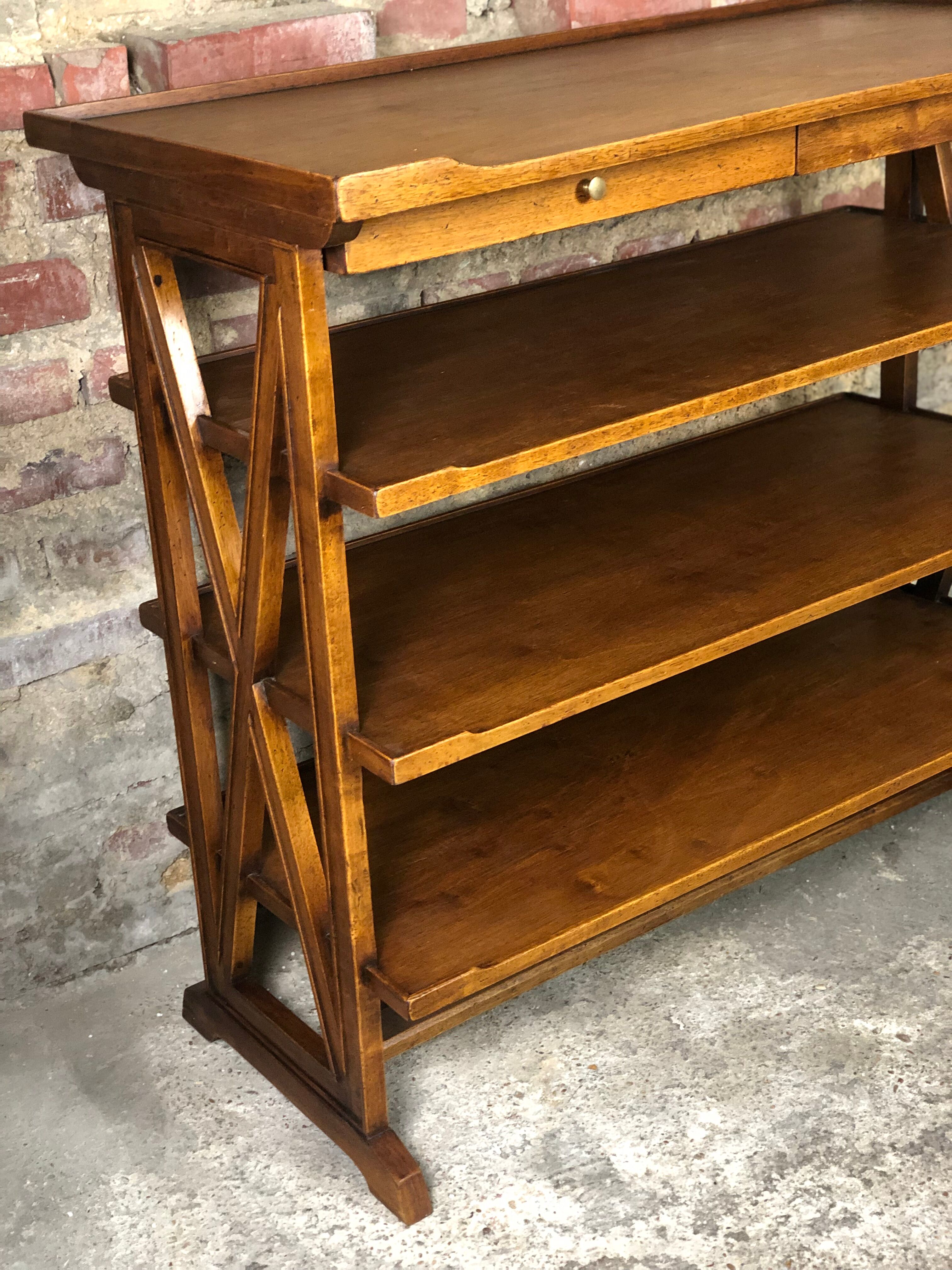Service / storage furniture in solid walnut style Louis Philippe