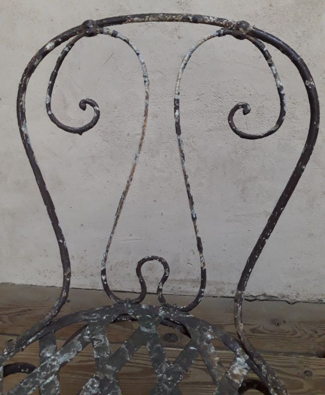 Xix° wrought iron garden chair