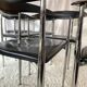 Set of 6 vintage arper chrome leather chairs