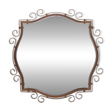 Miroir mural en laiton forgé à la main Jugendstil des années 1920
