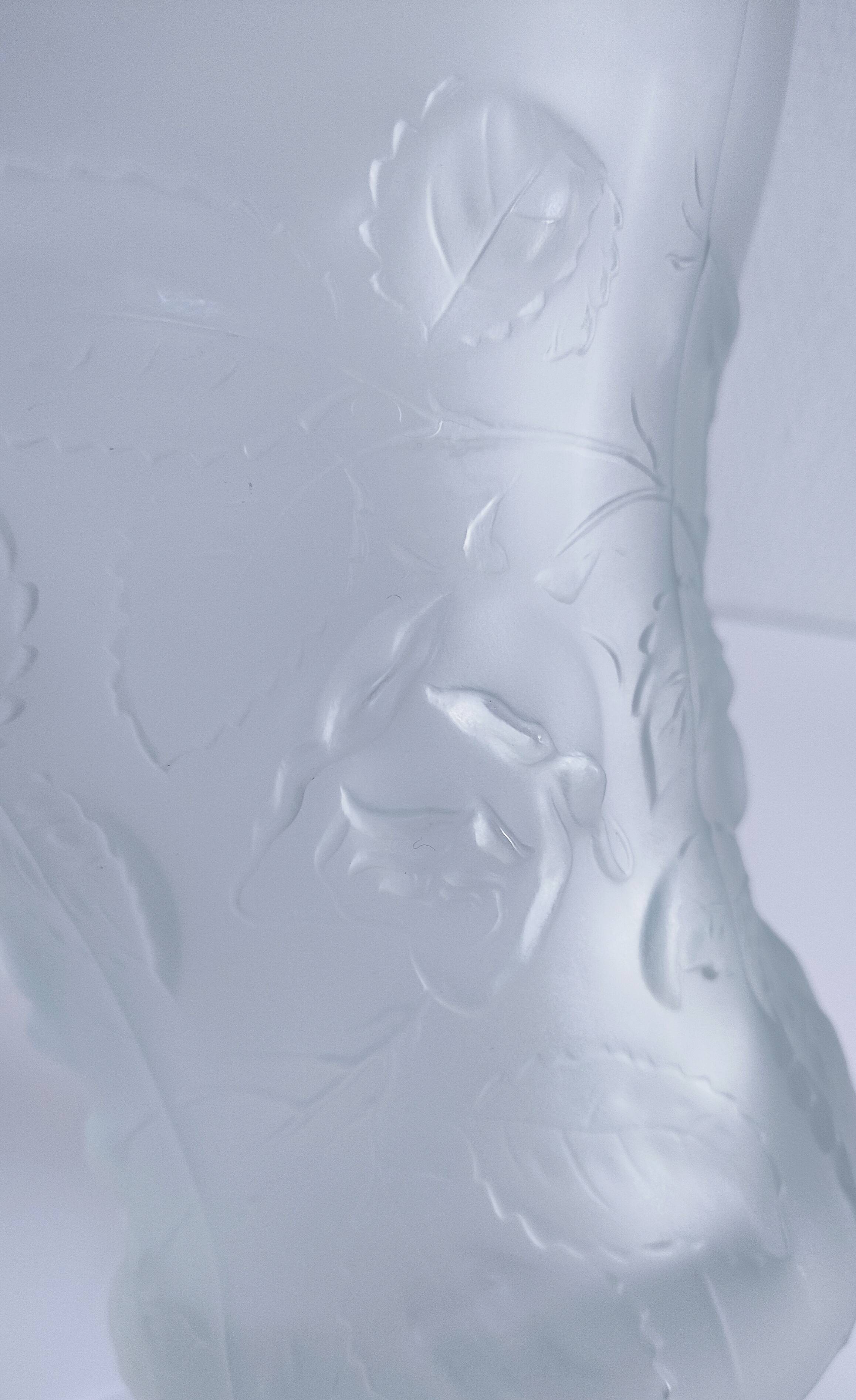 Josef Inwald glass vase with rose decoration H. 20 cm