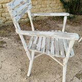 Ensemble d'assises  de jardin 4 fauteuils et 1 chaise - en bois