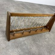Portemanteau mural vintage bois 6 crochets style chalet