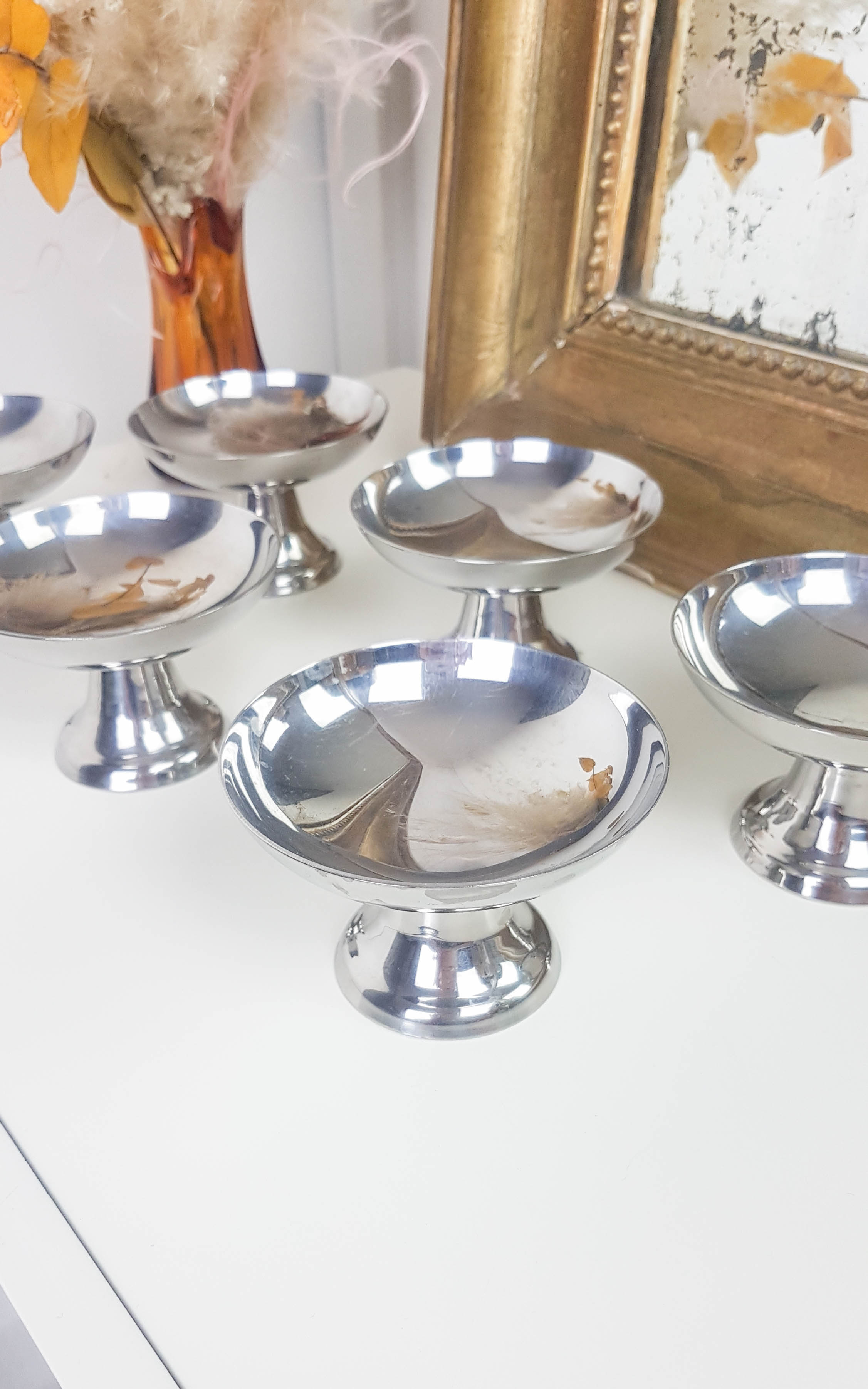 Coupes à Glace Verre à Pieds Vintage 1960/ 1970 1 Lot De 6 Coupes Imgx1200 3251