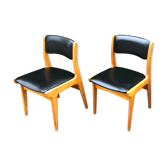 Scandinavian skay chairs and vintage blond wood 60s