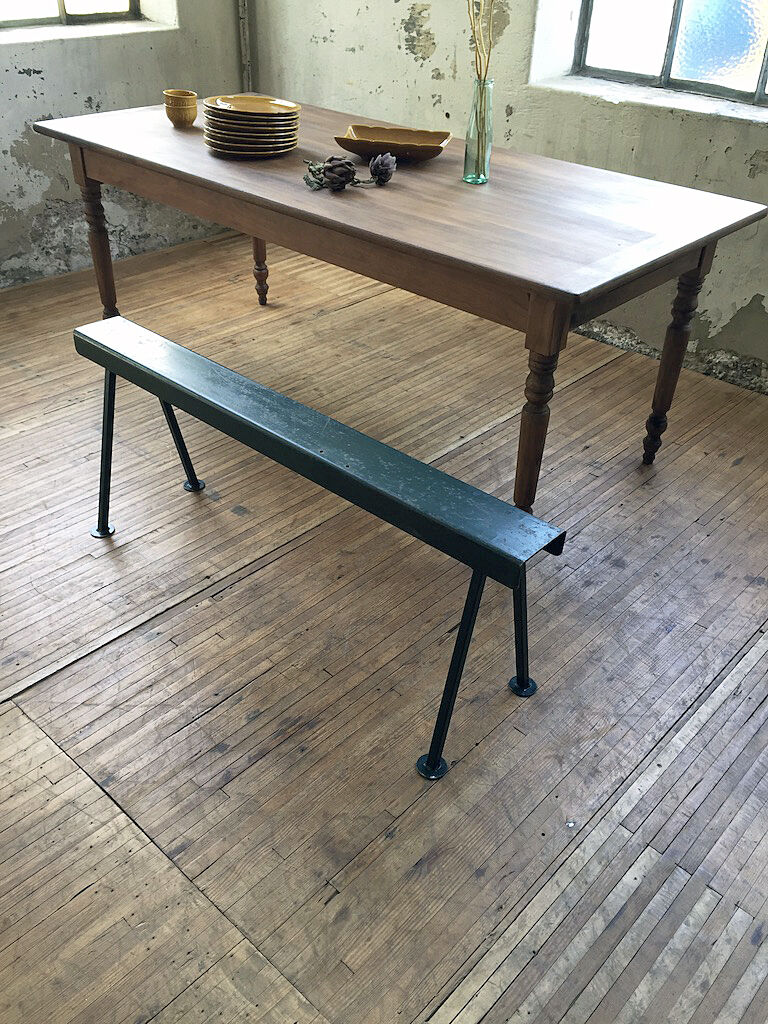 Handcrafted metal patinated bench
