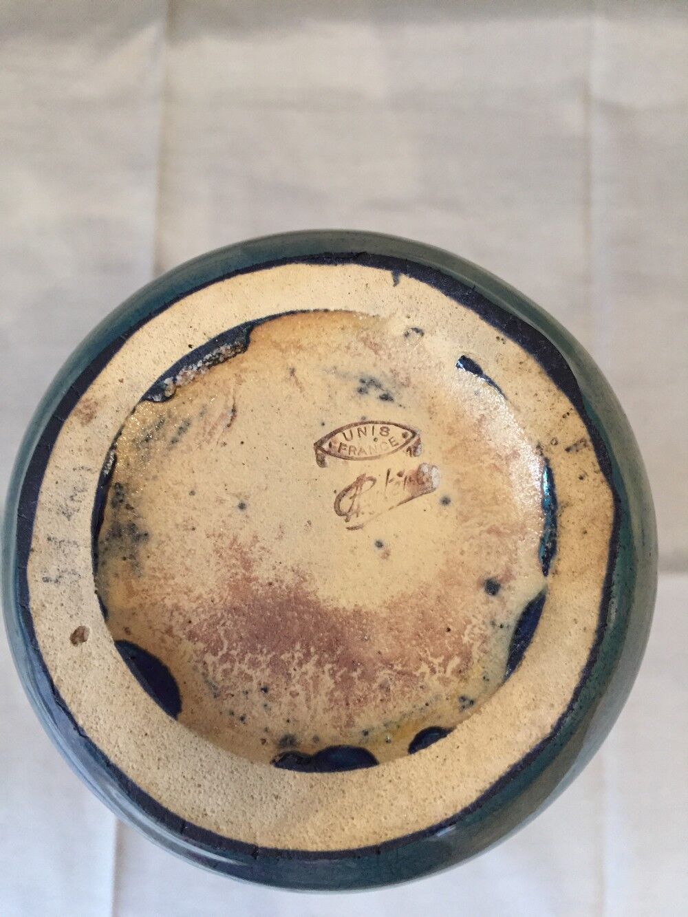 Vase soliflore in gres flame of rambervillers cytere united france