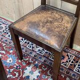 Series of 6 Art Deco chairs in mahogany and leather from the 1930s