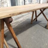 Farm or workshop table on trestles