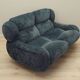 Navy blue velour sofa, Italian design, 1970s, production: Italy