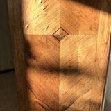 Bonnetière antique wardrobe with beveled ice interior elm magnifying glass style rocaille louis xv