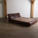 Le Bambole Bed In Buffalo Leather By Mario Bellini For B&B Italia, 1970s