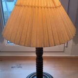 1950s turned wooden lamp