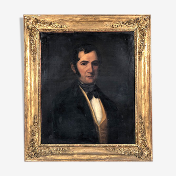 Portrait d’homme, huile sur toile XIXe