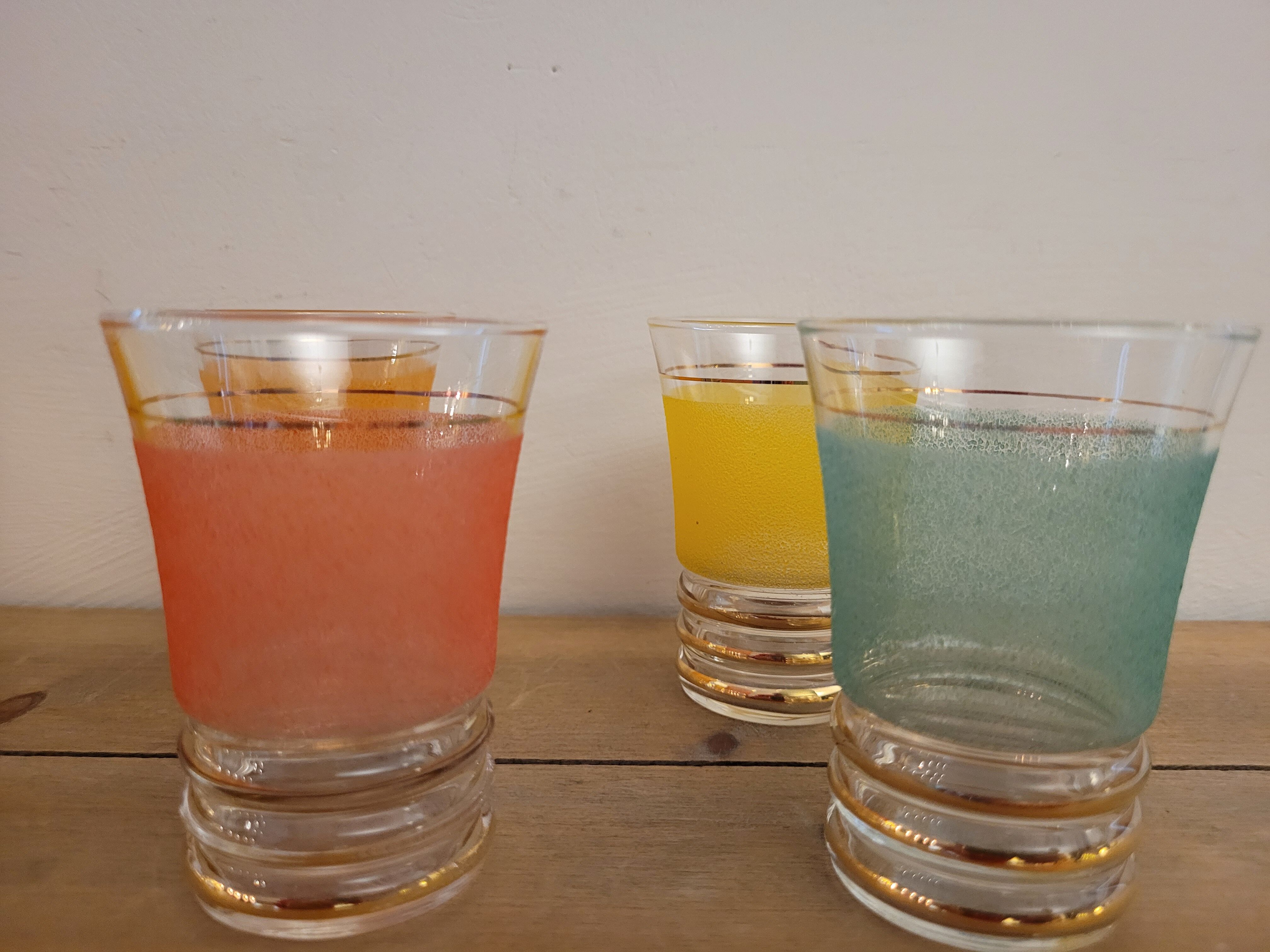 Colored granite glasses 60's