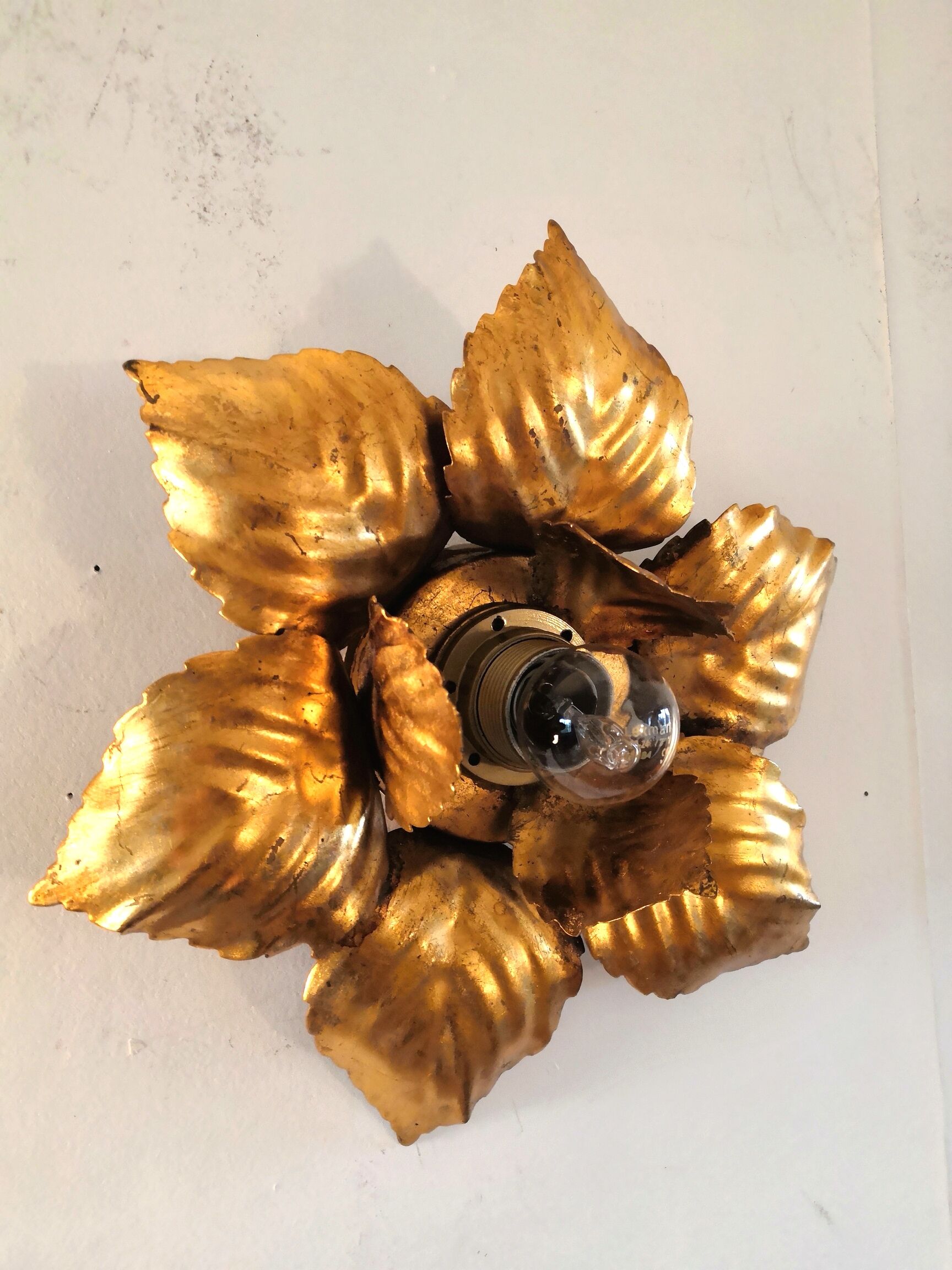 FL wall lamp in gilded metal design 70s