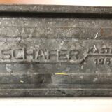 Old galvanized metal locker basket