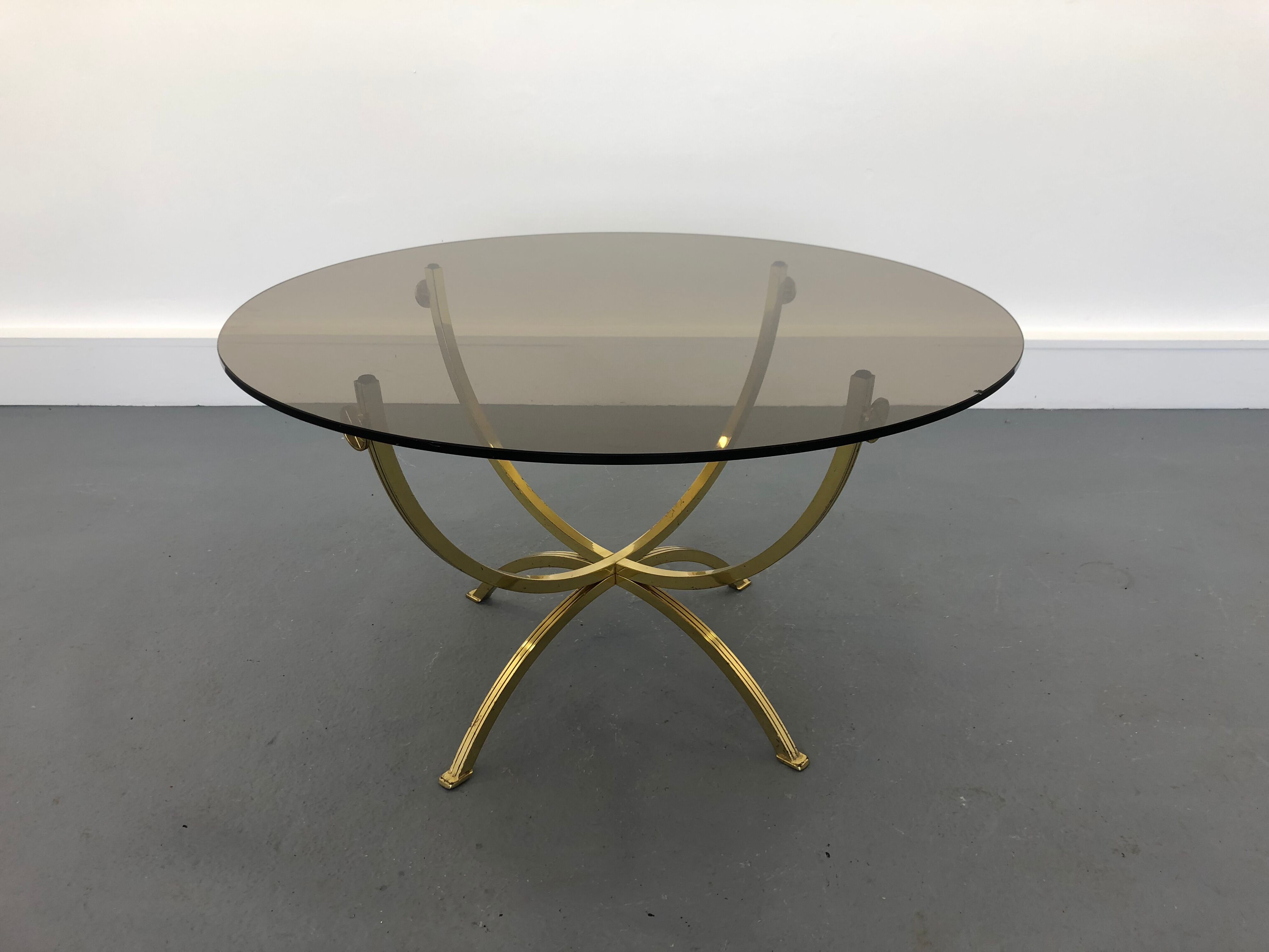 Brass and Smoked Glass Coffee Table,1970s